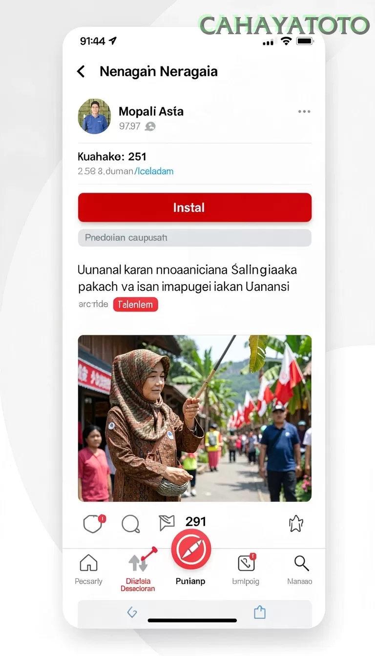 Cuplikan layar API303 — menu navigasi